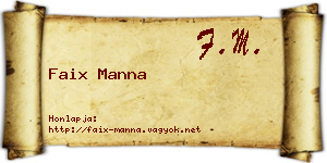 Faix Manna névjegykártya